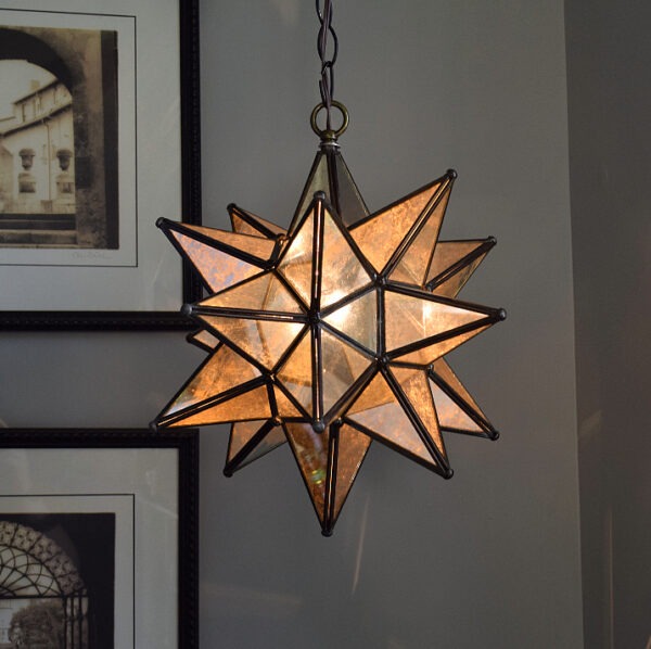 Hometown Evolution 15" Antique Mirror Glass Star Lights