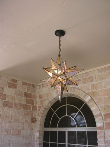 Hometown Evolution 18" Antique Gold Glass Star Lights