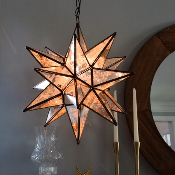 Hometown Evolution 19" Antique Mirror Glass Star Lights