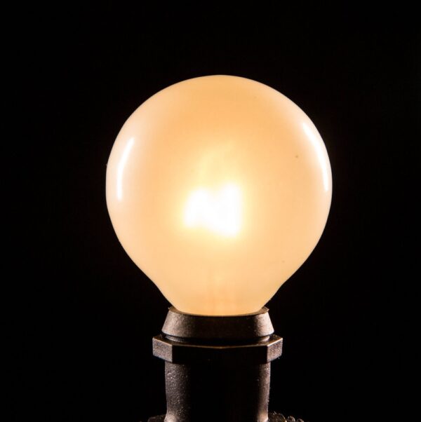 Hometown Evolution C9 Commercial 25 Foot White Satin String Light with Black Wire and G50 White Satin Pearl Bulbs