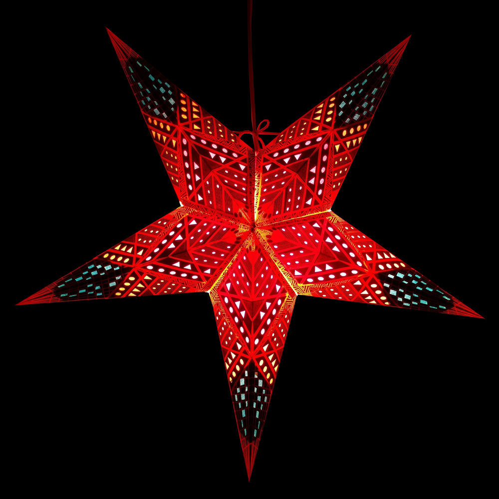 Hometown Evolution Crux Paper Star Yellow Outdoor Lantern with Cord