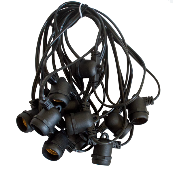 Hometown Evolution E26 Commercial Grade 24 Foot Black String Light with 16 Gauge Wire