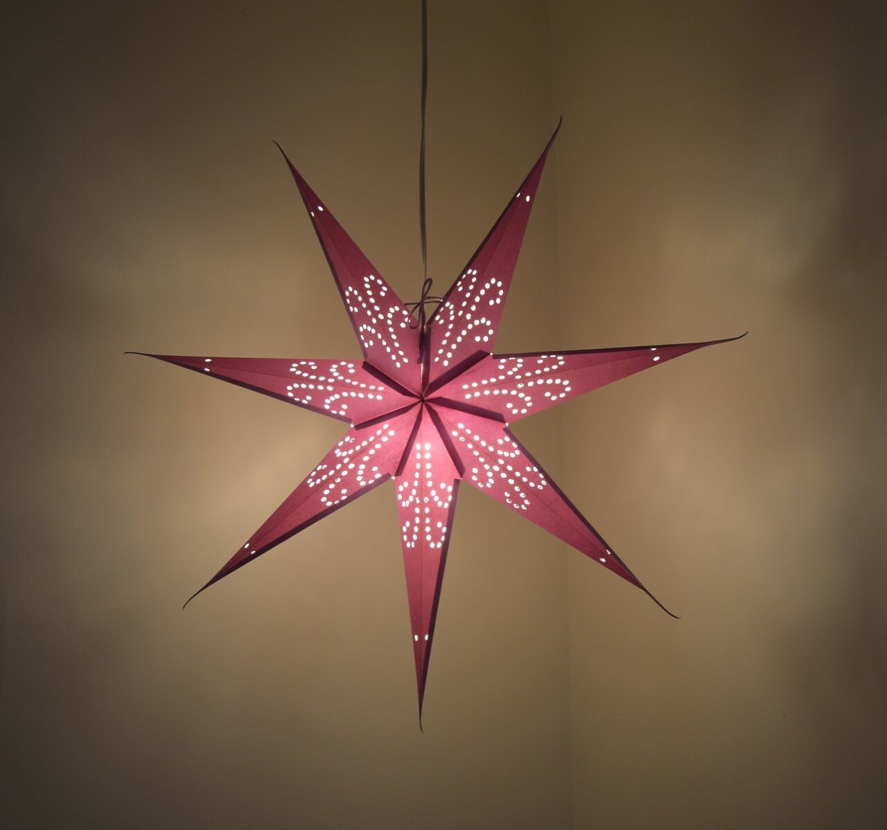 Hometown Evolution Fountain Paper Star Purple Outdoor Lantern
