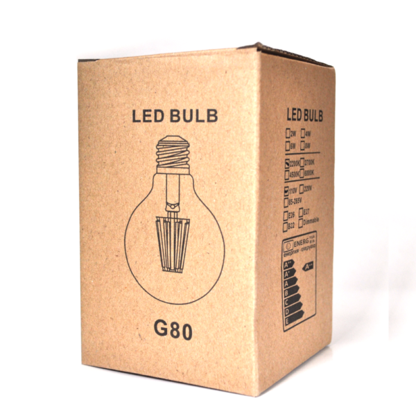 Hometown Evolution G80 LED Spiral Filament 3 Watts Light Bulb