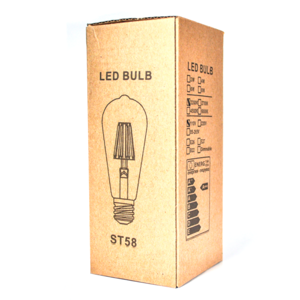 Hometown Evolution ST58 LED Curved Filament 3 Watts Light Bulb