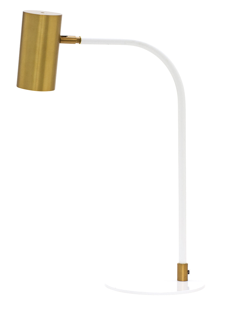 House of Troy Cavendish LED 16" Weathered Brass and White Table Lamp