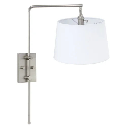 House of Troy Crown Point Adjustable Downbridge Satin Nickel Wall Lamp