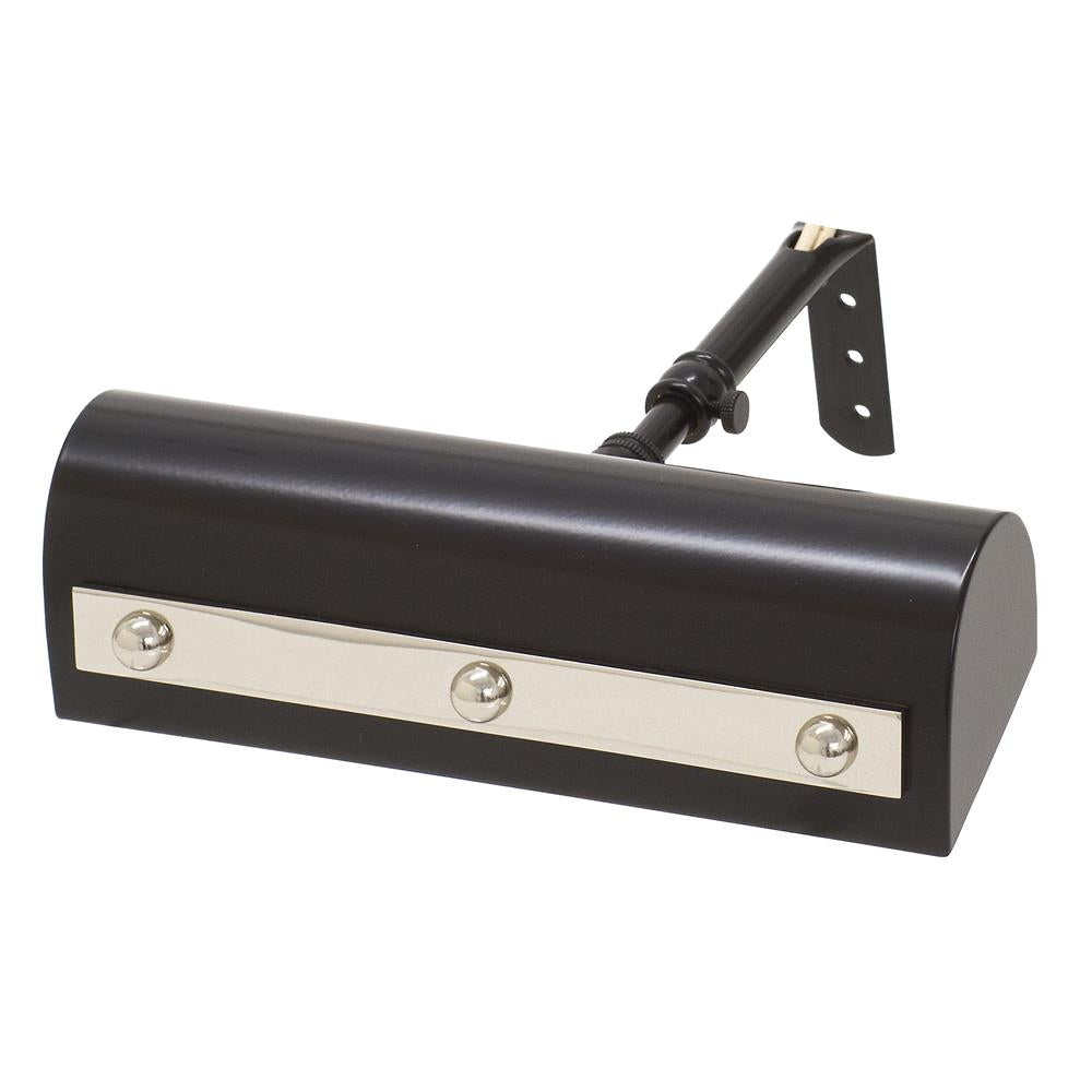 House of Troy Custom Picture Lights 8" Black with Polished Nickel Accents Picture Light with Rivet Motif (Ball & Strap)