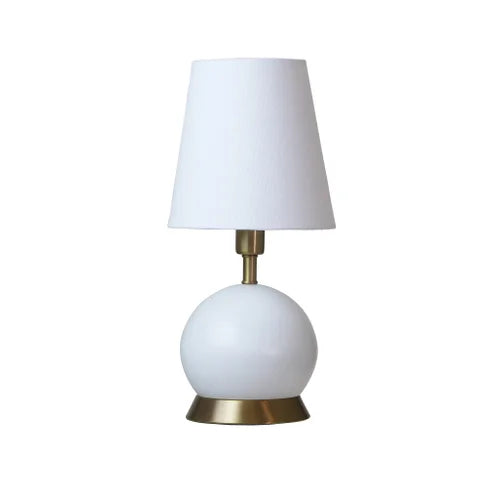 House of Troy Geo 12" White with Weathered Brass Accents Lamp
