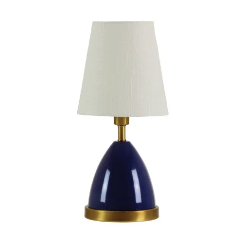 House of Troy Geo Parabola 12" Navy Blue with Weathered Brass Accents Lamp