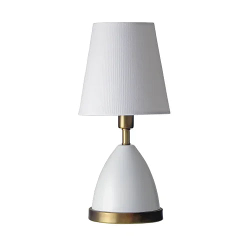 House of Troy Geo Parabola 12" White with Weathered Brass Accents Lamp