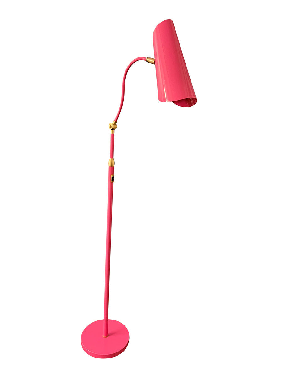 House of Troy Logan 11" Orchid and Satin Brass Floor Lamp