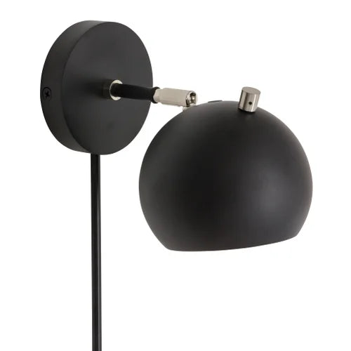 House of Troy Orwell Black with Satin Nickel Accents Wall Lamp