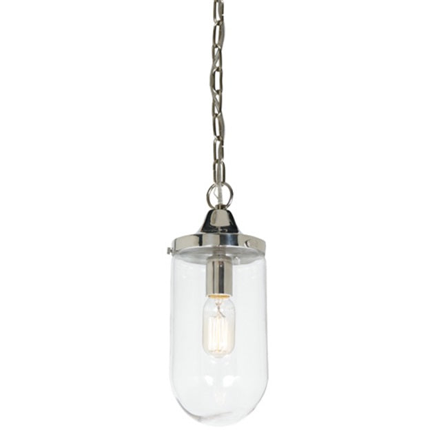 JVI Designs Boston Polished Nickel 14" Hanging Pendant Lighting With Clear Glass Shade