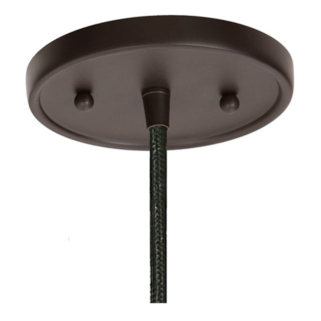 JVI Designs Grand Central Oil Rubbed Bronze 1-Light Hanging Pendant Lighting With Cone-Shaped Clear Glass Shade