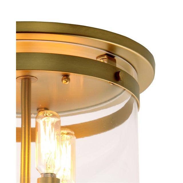 JVI Designs Roxbury Satin Brass 4-Light Flush Ceiling Mount With Cylinder Glass Shade