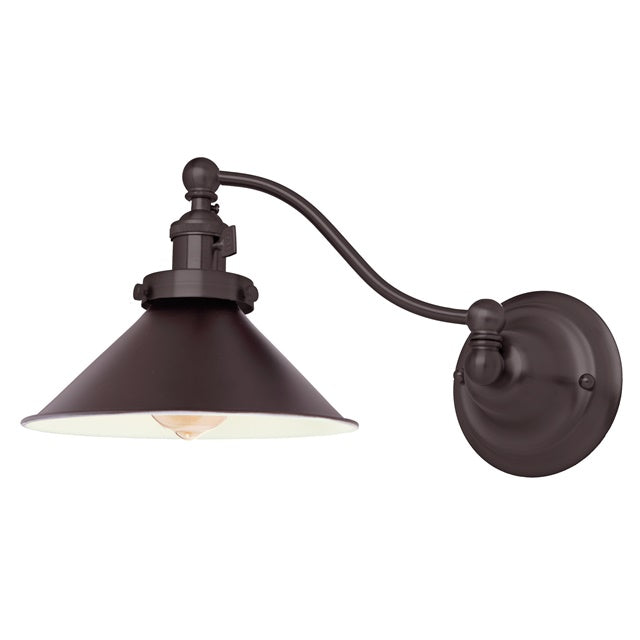 JVI Designs Soho Oil Rubbed Bronze 1-Light Half Swivel Wall Sconce With Cone-Shaped Metal Shade