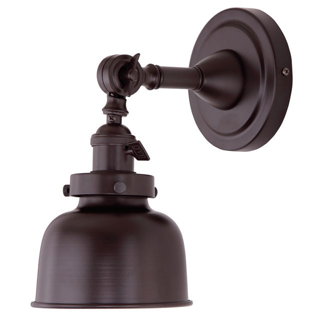 JVI Designs Soho Oil Rubbed Bronze 1-Light Wall Sconce With Bell-Shaped Metal Shade