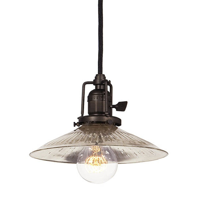 JVI Designs Union Square Ashbury Oil Rubbed Bronze 1-Light Hanging Pendant Lighting With Cone-Shaped Mercury Glass Shade