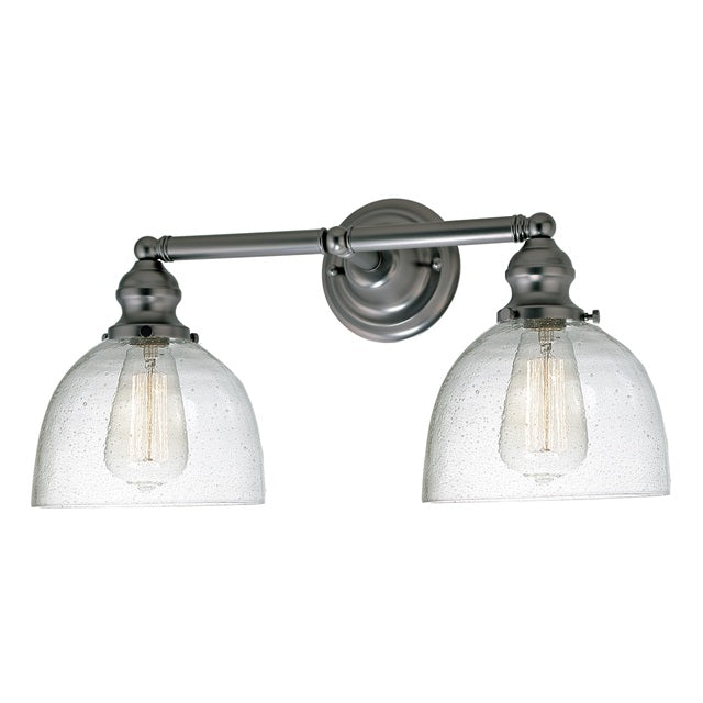 JVI Designs Union Square Madison Gun Metal 2-Light Industrial Wall Sconce With Bell-Shaped Seedy Glass Shade