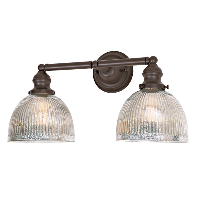 JVI Designs Union Square Madison Oil Rubbed Bronze 2-Light Industrial Wall Sconce With Bell-Shaped Mercury Glass Shade