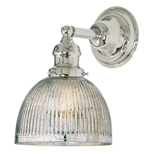 JVI Designs Union Square Madison Polished Nickel 1-Light Wall Sconce With Bell-Shaped Mercury Glass Shade