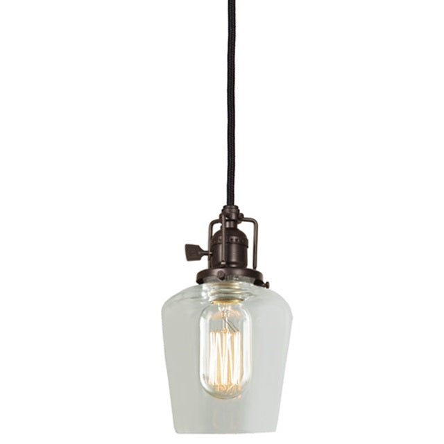 JVI Designs Union Square Oil Rubbed Bronze 1-Light Hanging Pendant Lighting With Bell-Shaped Clear Glass Shade
