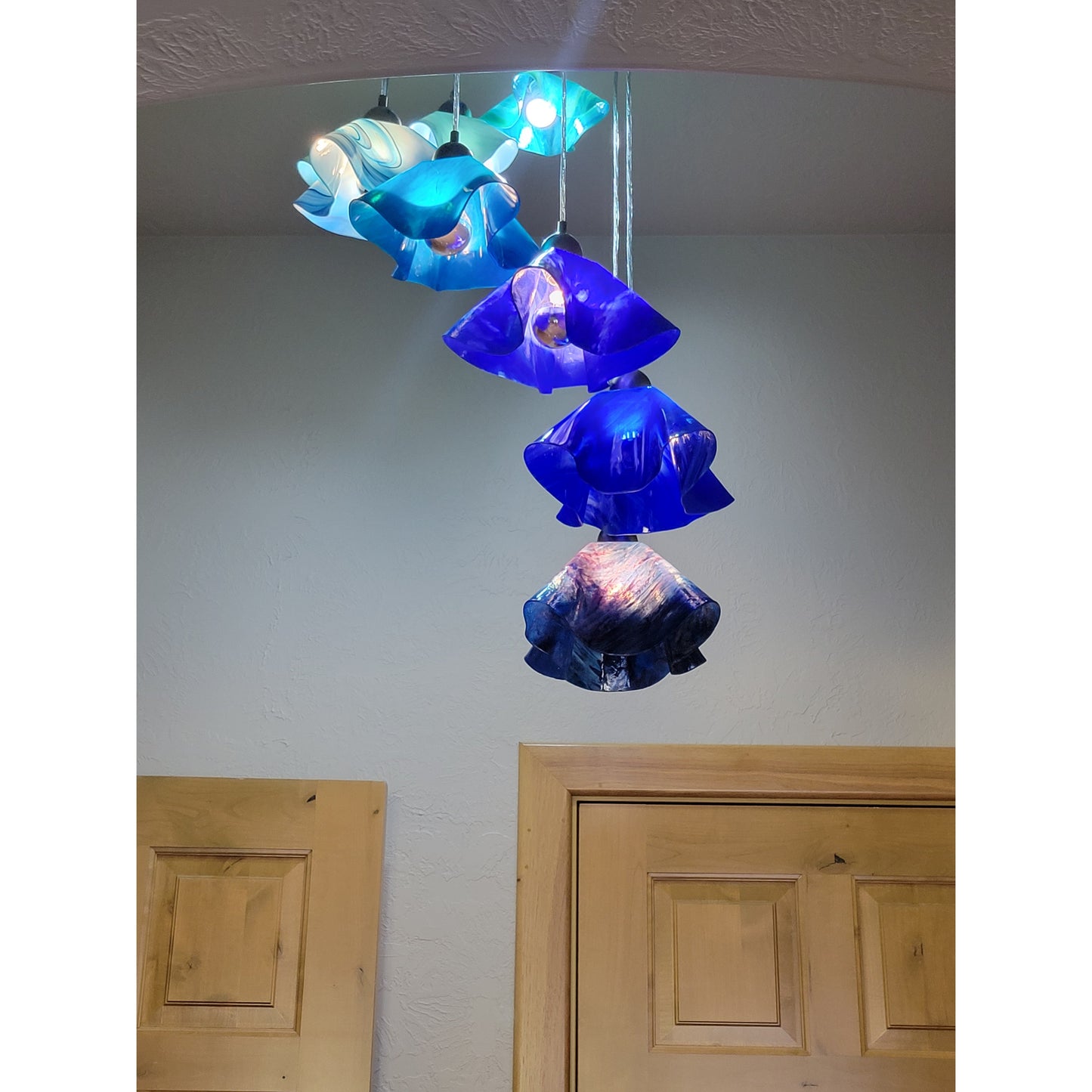 Jezebel Gallery Flame Radiance 11" x 10" Large Amber Pendant Light With White Hardware