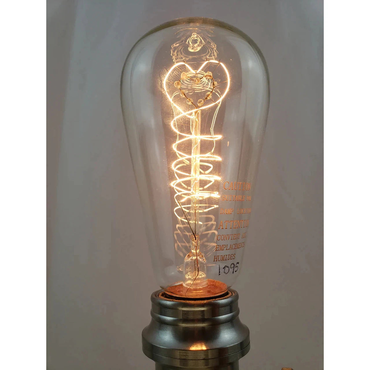 Lifegard Lighting Incandescent ST64 Heart with Hairpin Spiral Filament Anchors 2200K Clear Light Bulb