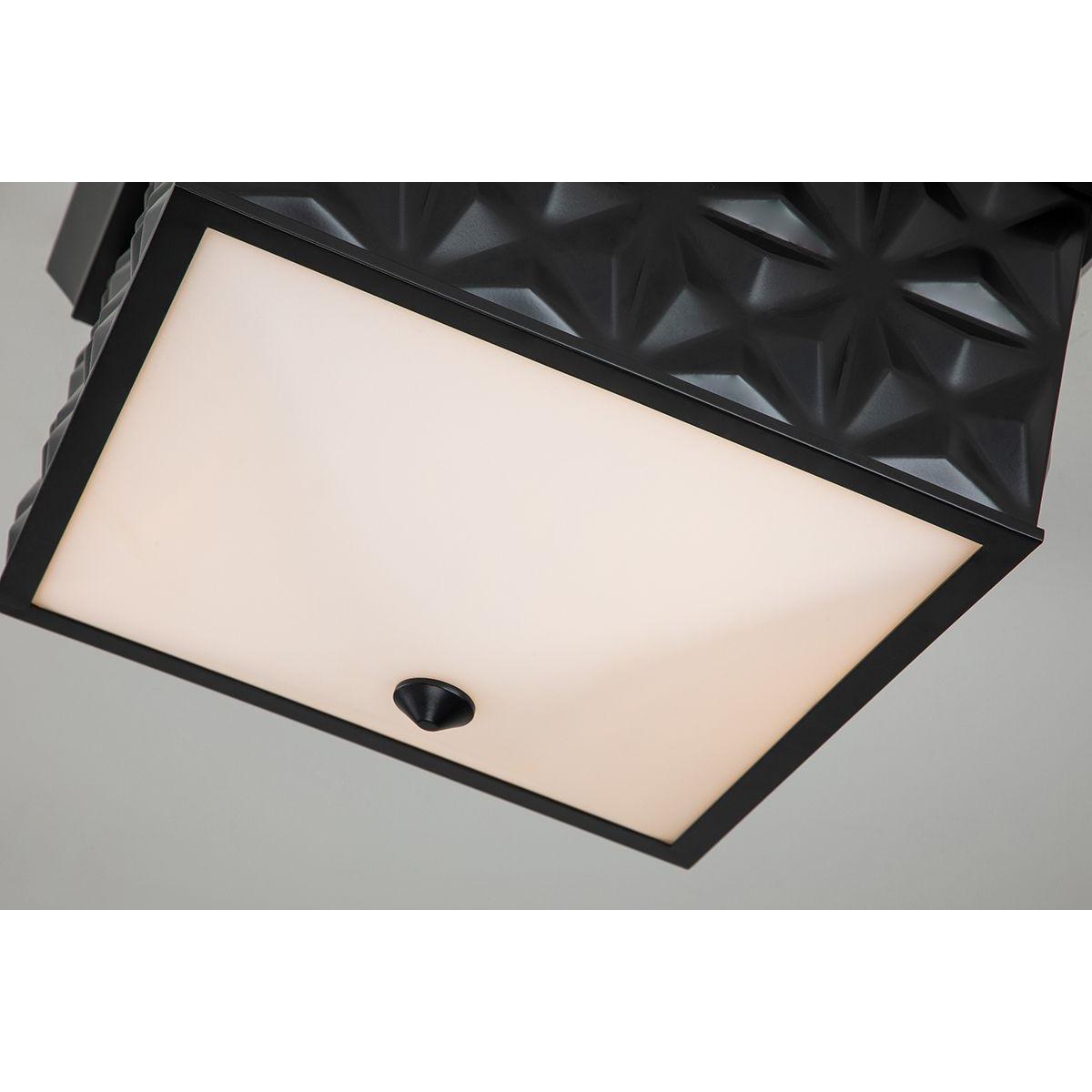 Lucas & McKearn Alpha 15" Square Matte Black Flush Mount Lighting With Creamy White Glass Shade