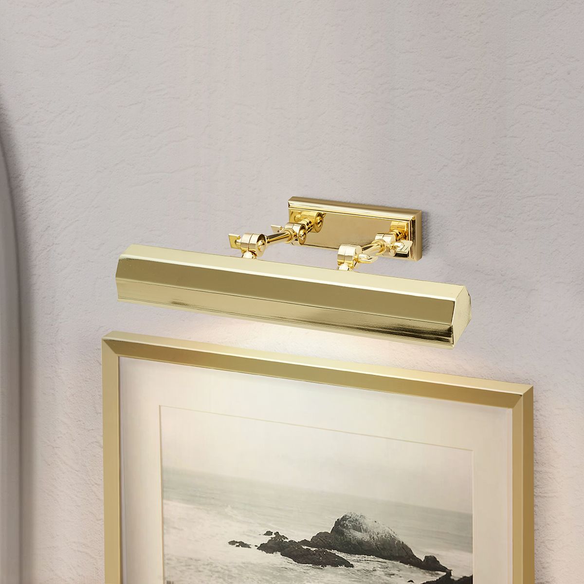 Lucas & McKearn Chawton 16" Polished Brass 2-Light Metal Picture Light