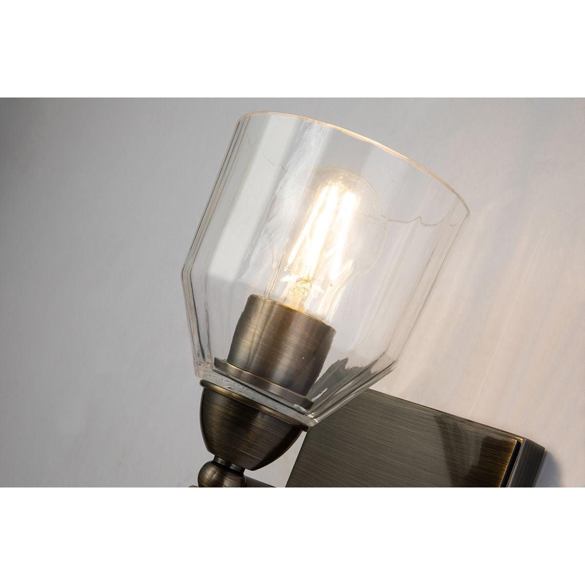 Lucas & McKearn Felice 1-Light Dark Bronze Wall Light With Acorn-Shaped Gold Accents