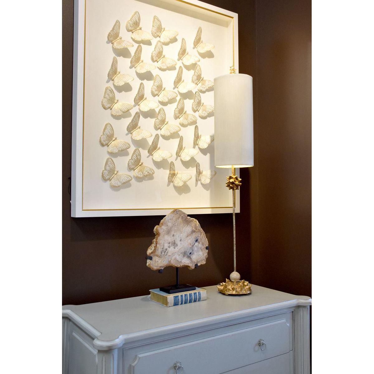 Lucas & McKearn Nettle 40" Gold Buffet Table Lamp With Cylinder-Shaped Shade