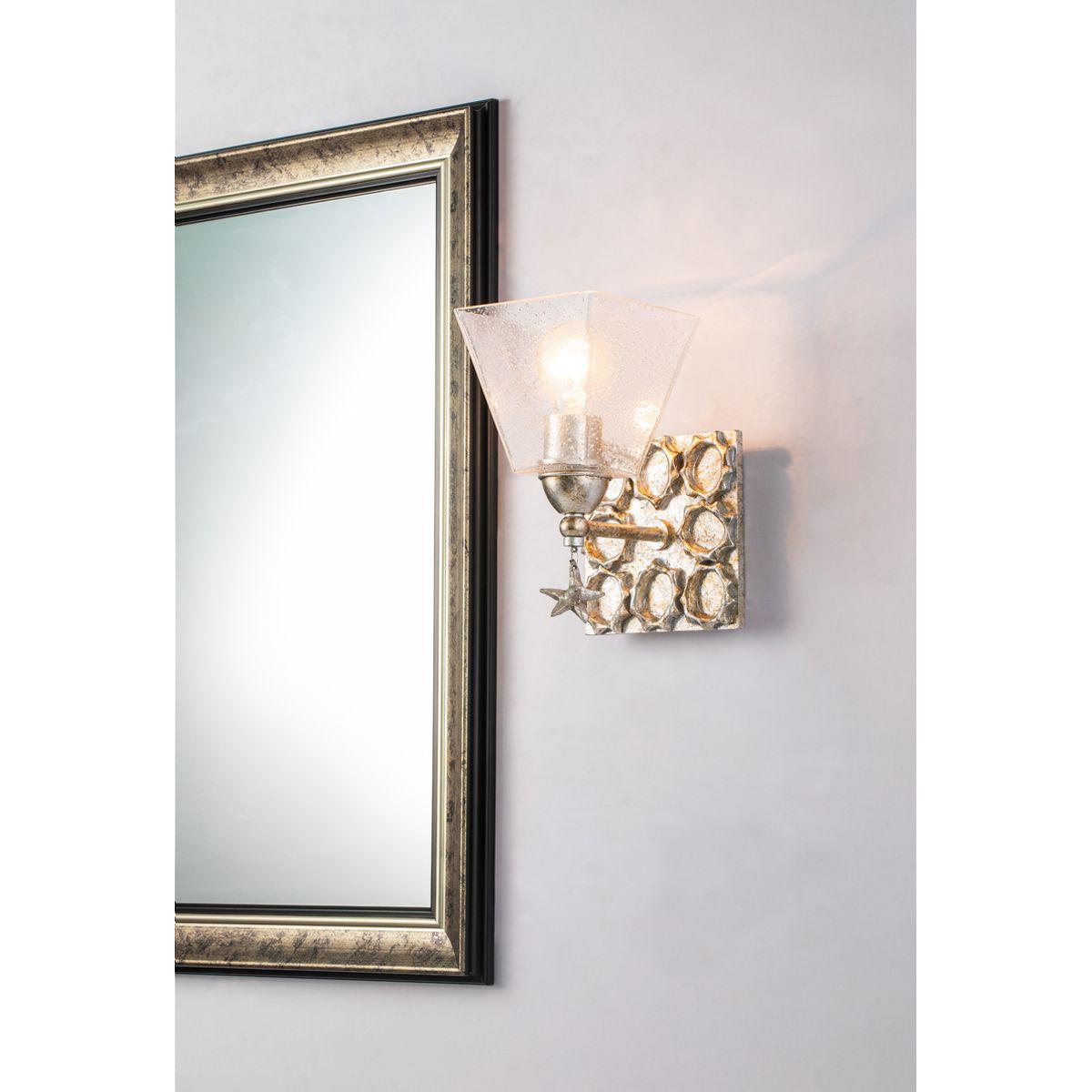 Lucas & McKearn Star 1-Light Silver Wall Light With Fanciful Dangling Decoration