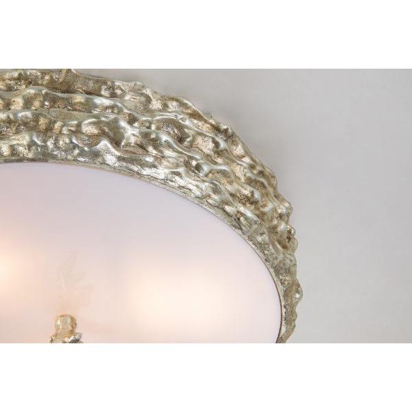 Lucas & McKearn Trellis 16" Round Silver Flush Mount Lighting With Frosted Glass Diffuser