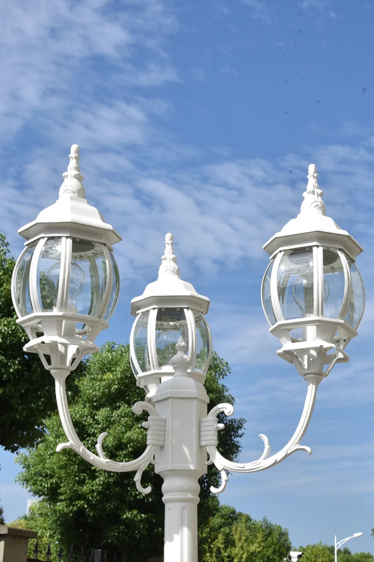 Lutec 3-Head White Outdoor Post Light - 7120314053