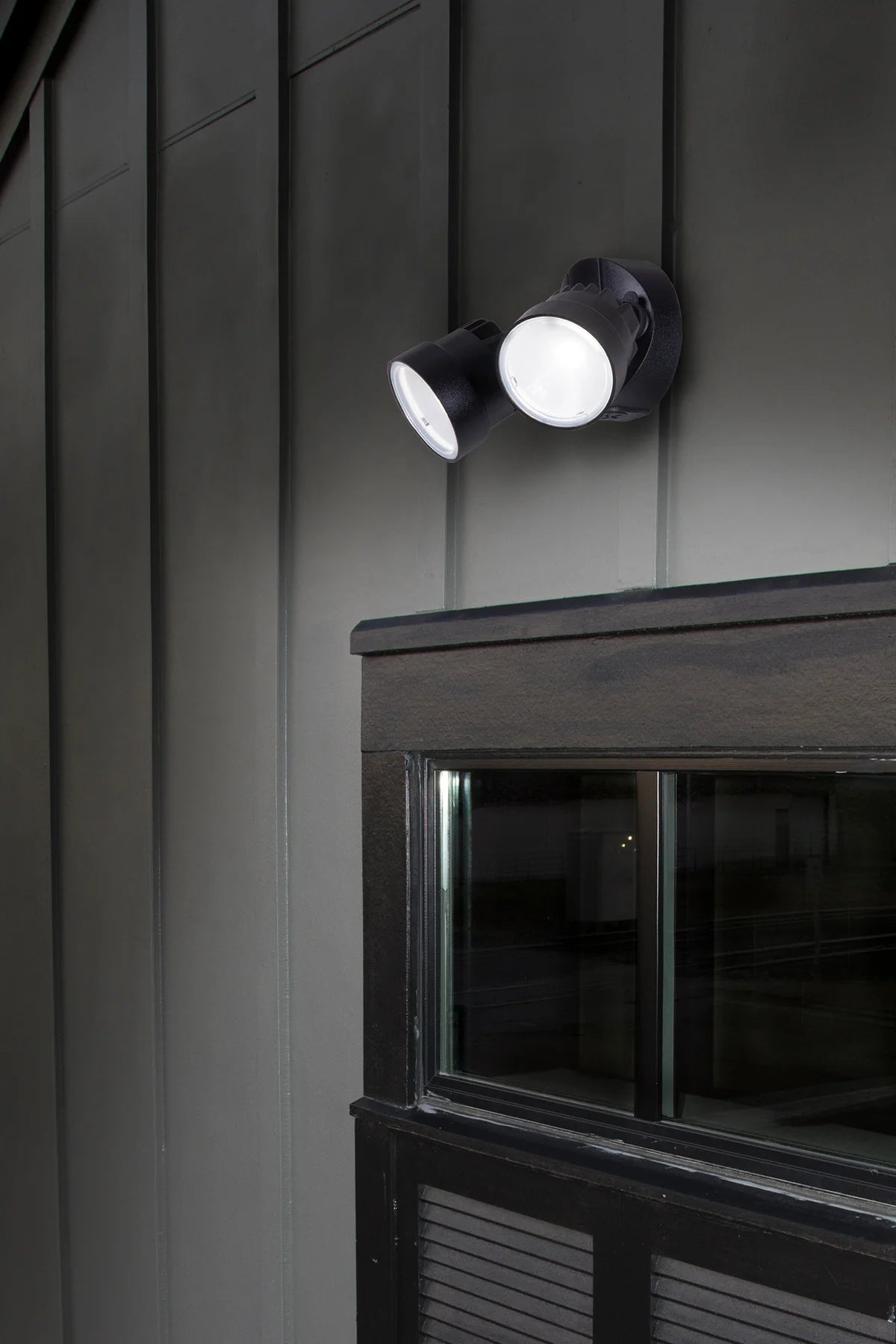 Lutec LED 2 Head Black Floodlight - P6221B