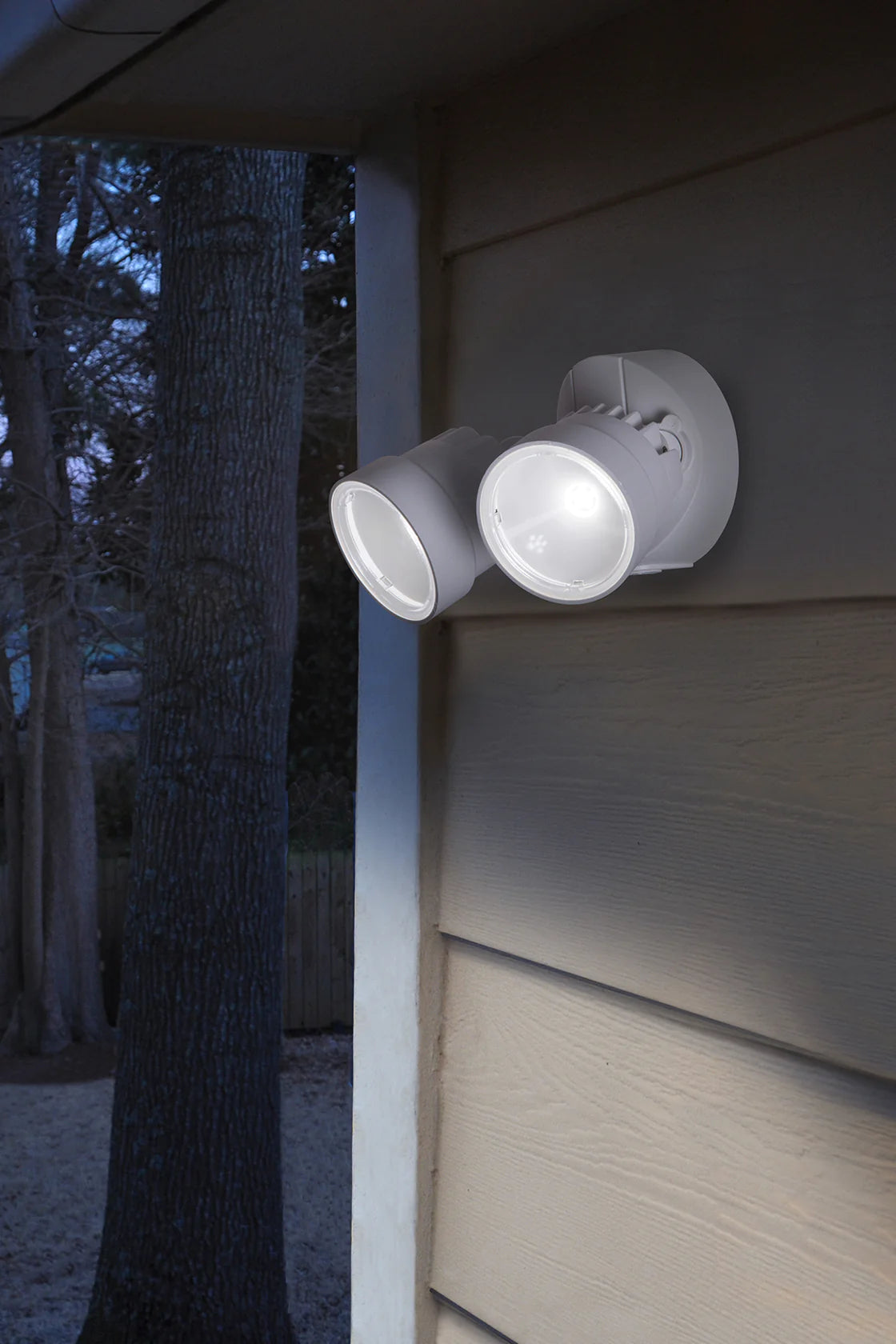 Lutec LED 2 Head White Floodlight - P6221W