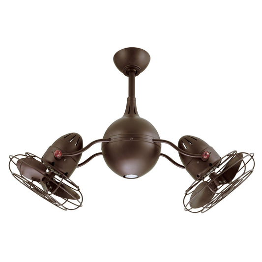 Matthews Fan Company Atlas Acqua 38" Dual Rotational Ceiling Fan With Integrated Light Kit And Metal Blades In Textured Bronze Finish