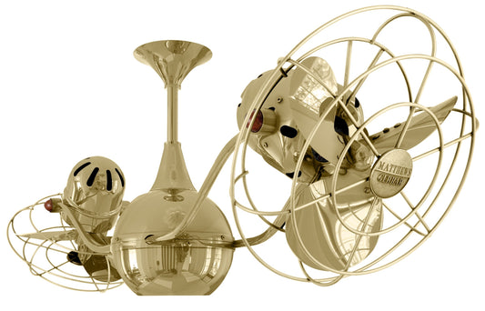 Matthews Fan Company Matthews-Gerbar Vent-Bettina 42" Polished Brass Rotational Ceiling Fan With Aluminum Blade In Polished Brass Finish