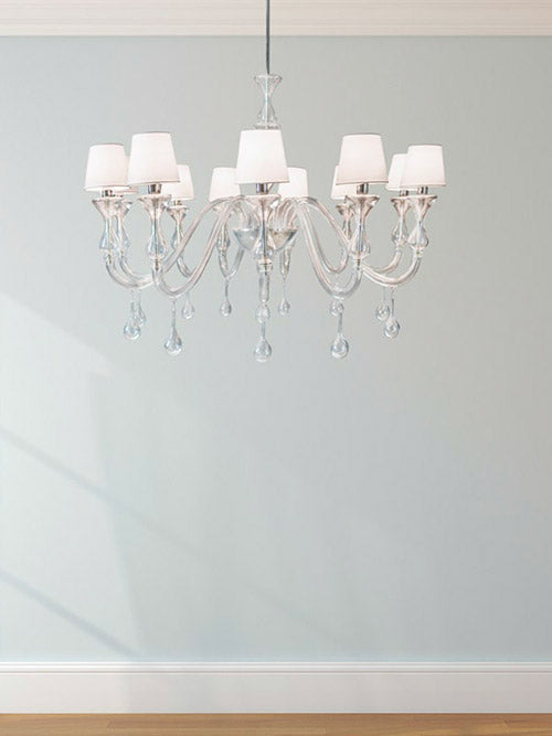 Mazzega 1946 Charterhouse Pendant Light in Transparent Crystal Finish