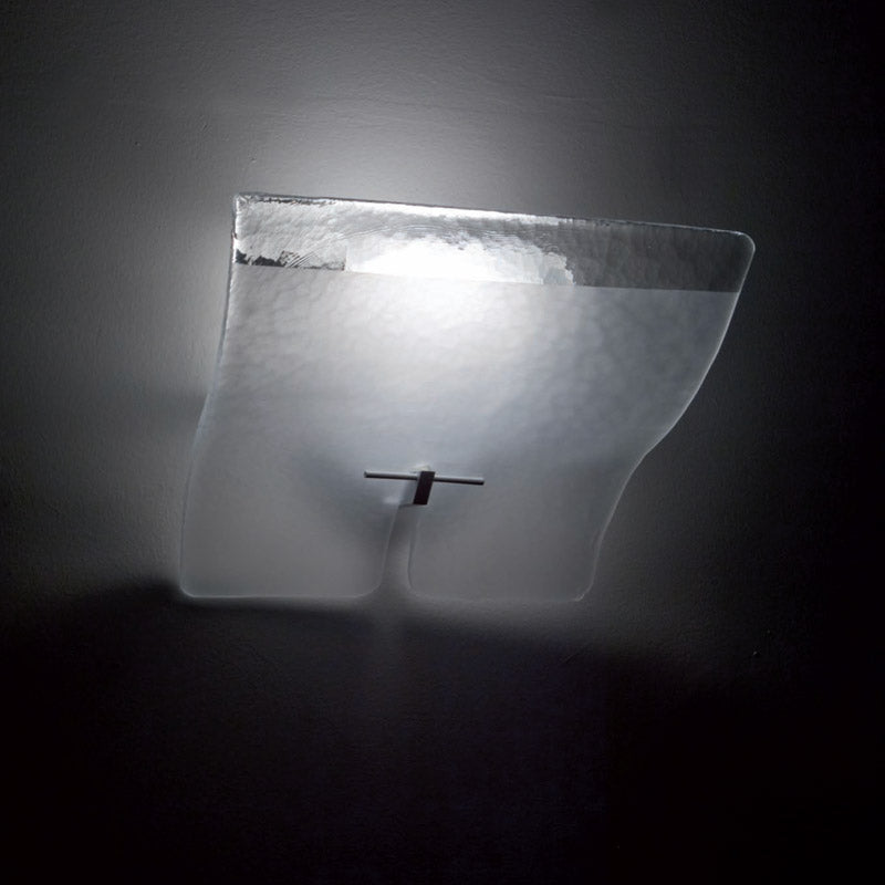 Mazzega 1946 Flaps Wall Lamp in Transparent Crystal Finish