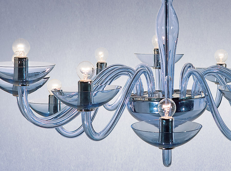 Mazzega 1946 Galbajo Chandelier in Transparent Alexandrite Finish