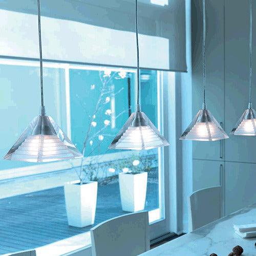 Mazzega 1946 Pyramid Pendant Light in Transparent Crystal Finish