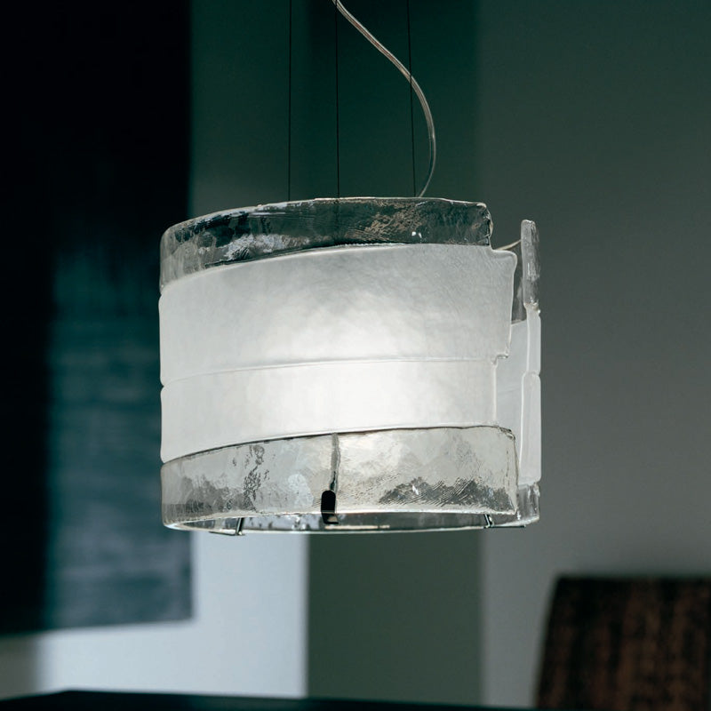 Mazzega 1946 Radius Pendant Light in Transparent Crystal Finish