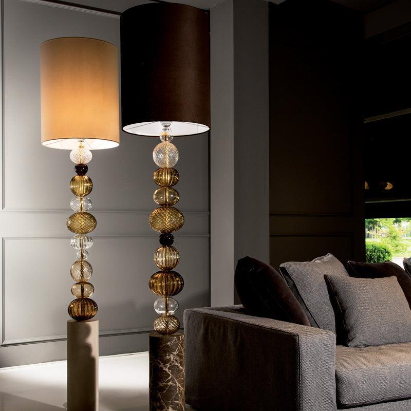 Mazzega 1946 Sate 75" Floor Lamp in White Marble Finish