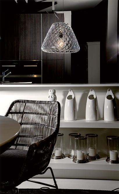 Mazzega 1946 Snifter Pendant Light in Transparent Crystal Finish