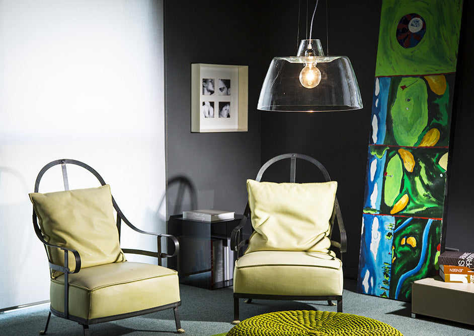 Mazzega 1946 Squeezer Pendant Light in Transparent Finish