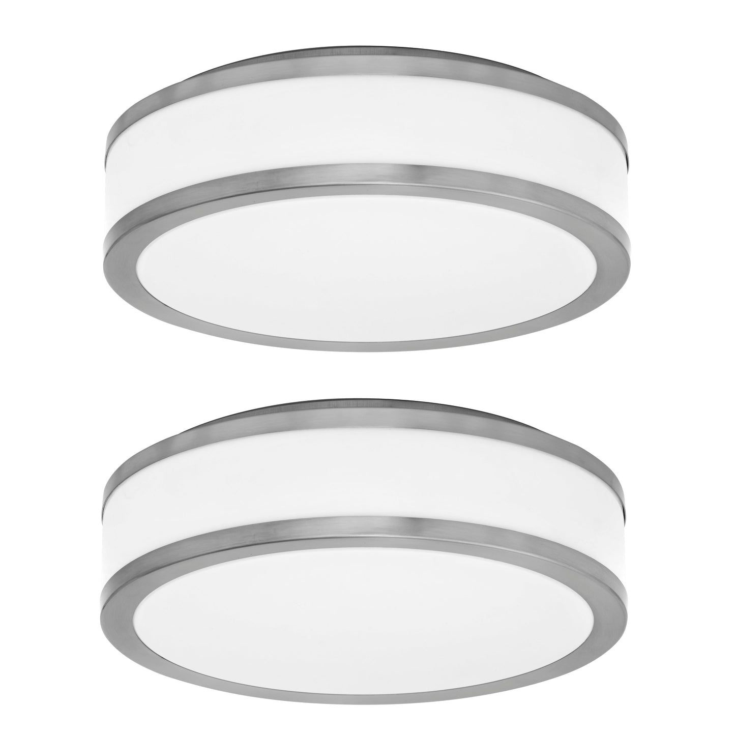 Medallion Lighting Azure 16" Brushed Steel 2-Light Damp Rated Flush Mount Ceiling Light - Set of 2