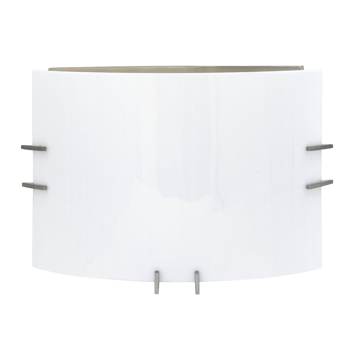 Medallion Lighting Corporation 11" Brushed Steel 2-Light Flush Mount Wall Sconce With Frosted Acrylic Shade